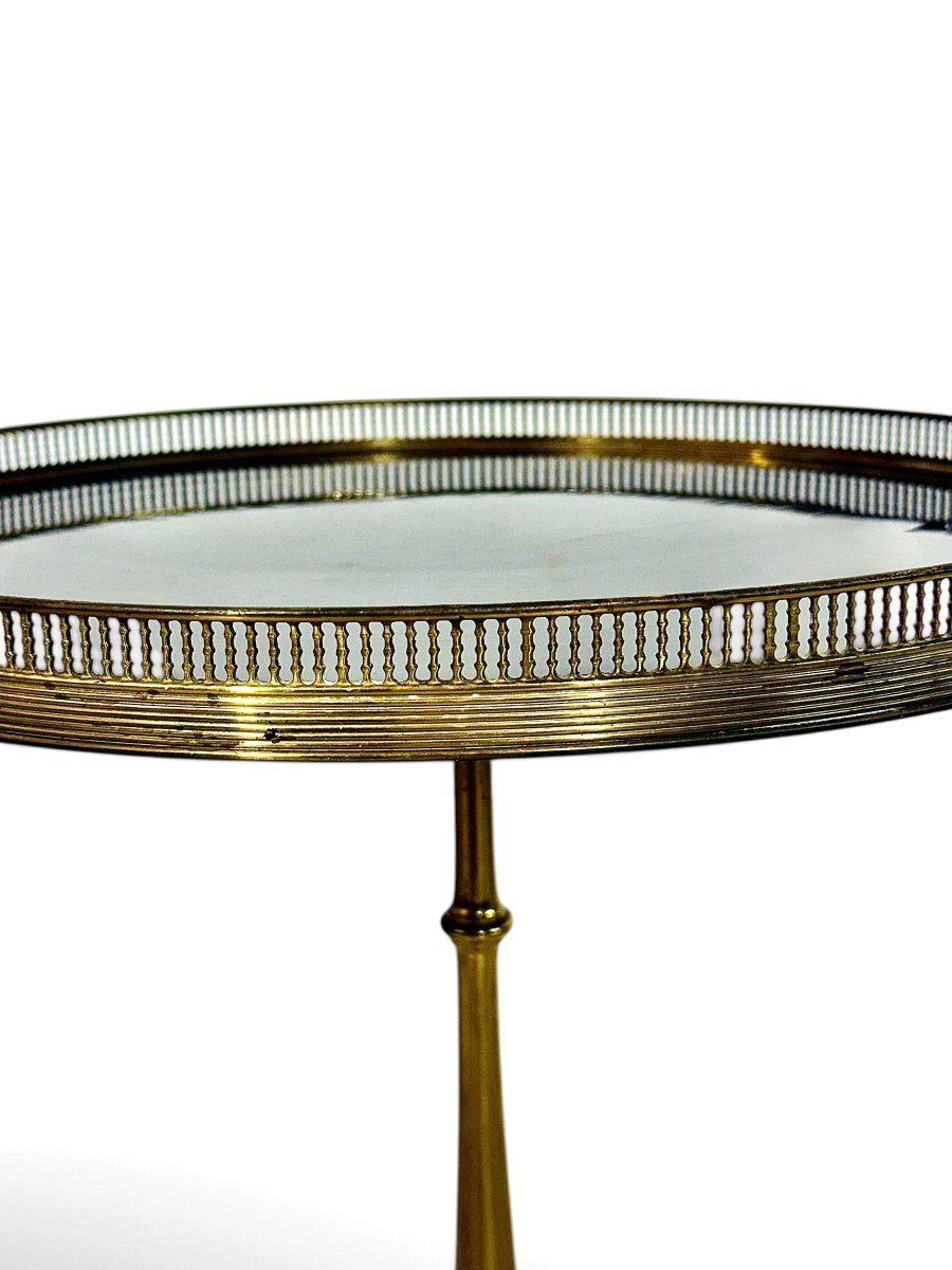 Louis XVI Style Brass Gueridon Side Table, Early 20th Century-photo-4