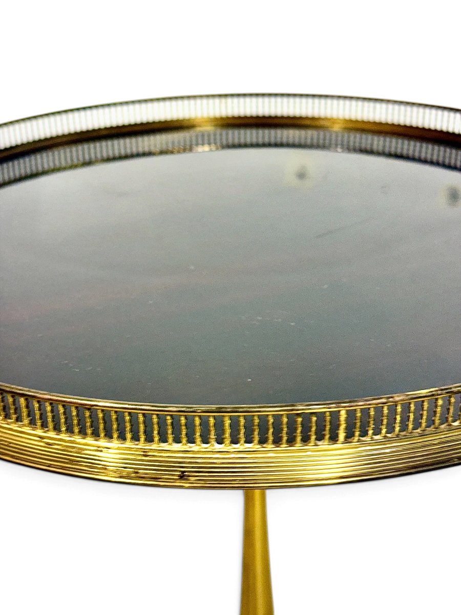 Louis XVI Style Brass Gueridon Side Table, Early 20th Century-photo-3