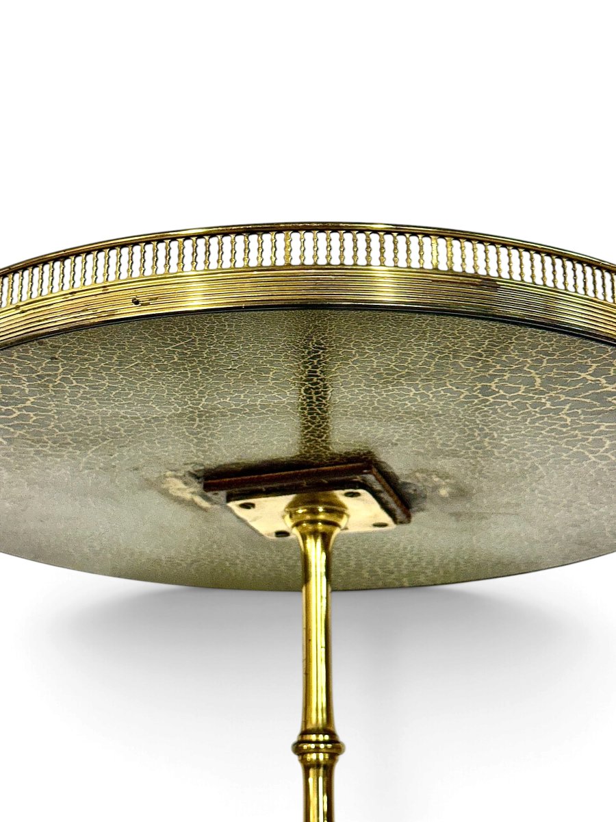 Louis XVI Style Brass Gueridon Side Table, Early 20th Century-photo-7