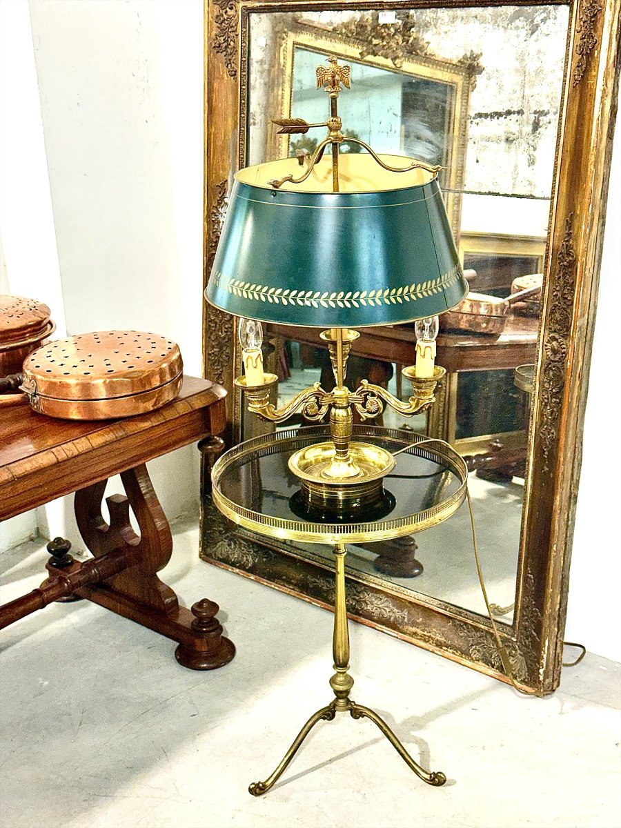 Louis XVI Style Brass Gueridon Side Table, Early 20th Century-photo-6
