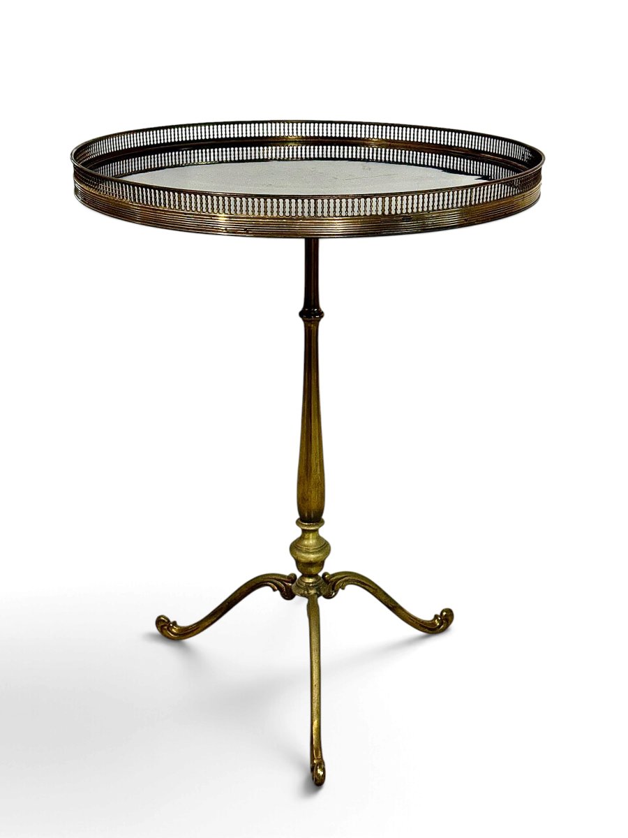 Louis XVI Style Brass Gueridon Side Table, Early 20th Century