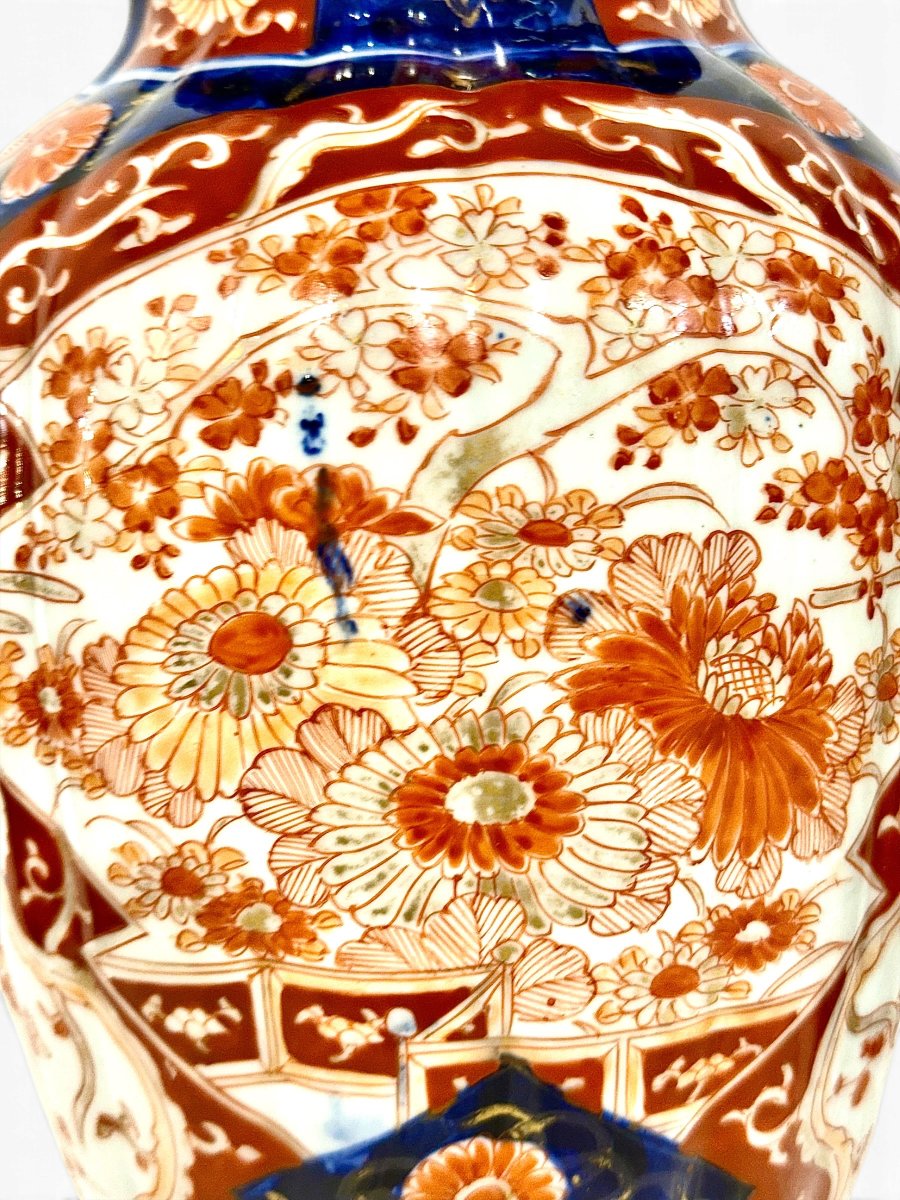 Pair Of Japanese Imari Porcelain Vases, Late 19th Century-photo-2