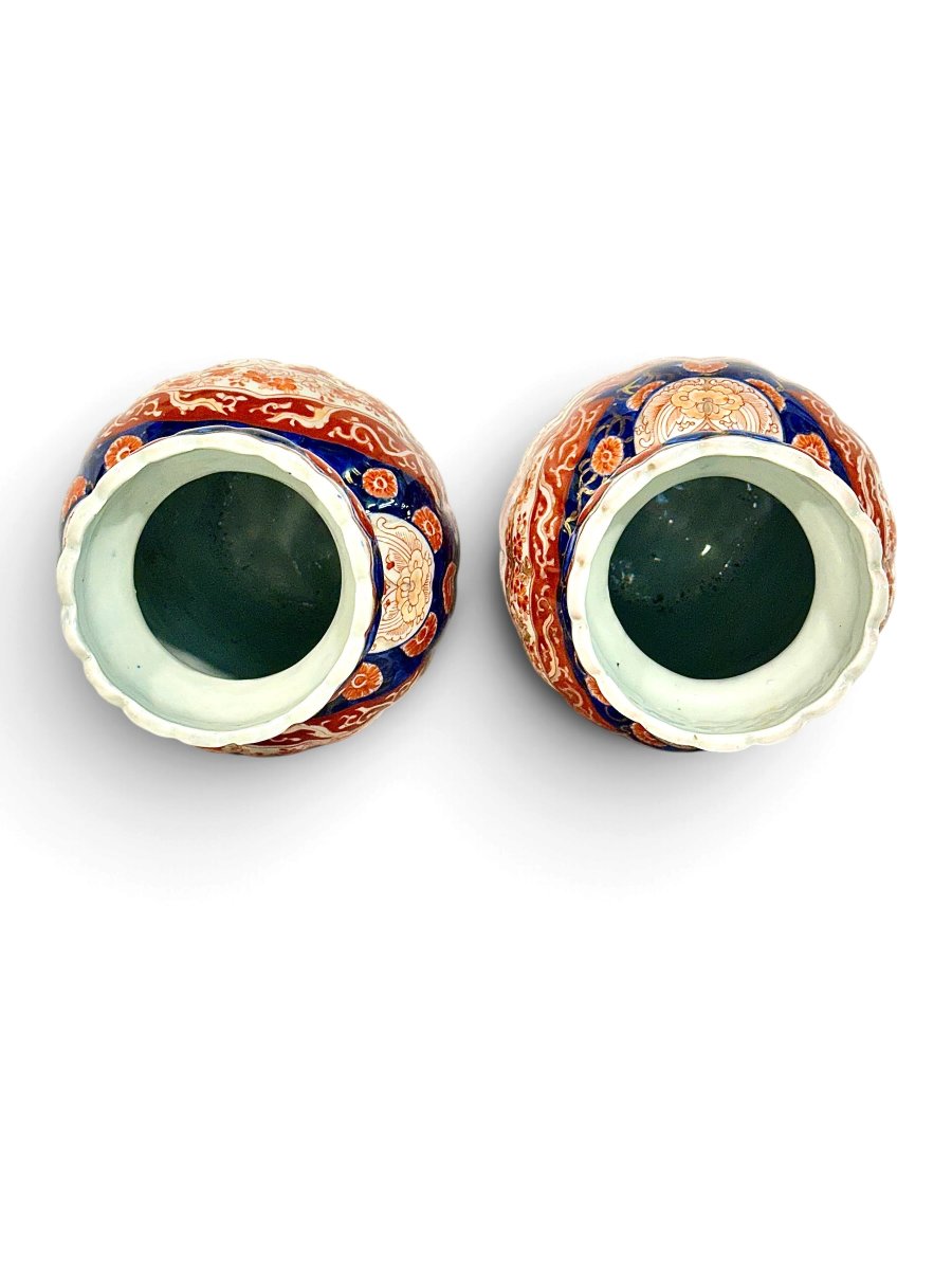 Pair Of Japanese Imari Porcelain Vases, Late 19th Century-photo-4