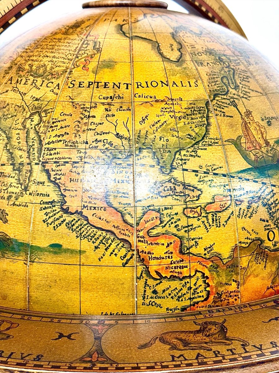 Globe terrestre bar vintage dans le goût de Zoffoli, XXe siècle-photo-3