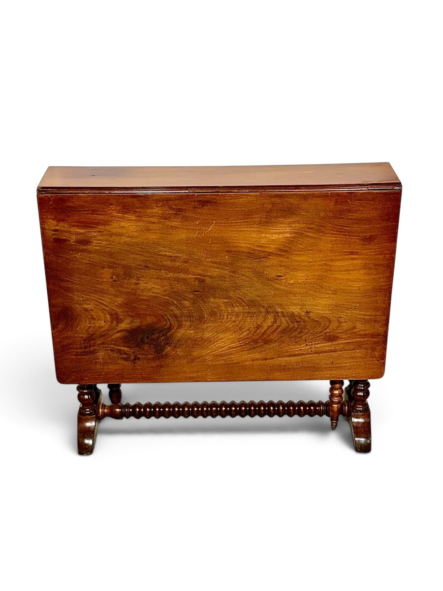 19th-century English Drop-leaf Table With Bobbin-turned Base-photo-2