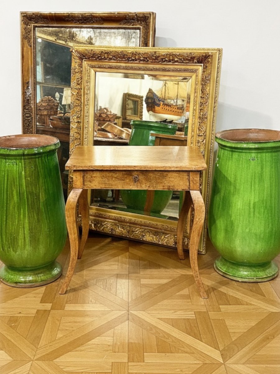 18th-century Louis XV Walnut Side Table With Drawer-photo-2