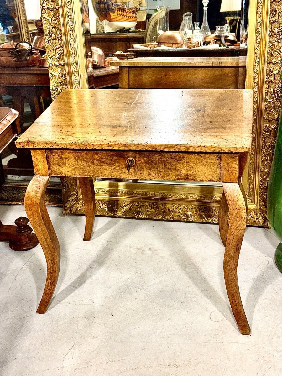 18th-century Louis XV Walnut Side Table With Drawer-photo-8