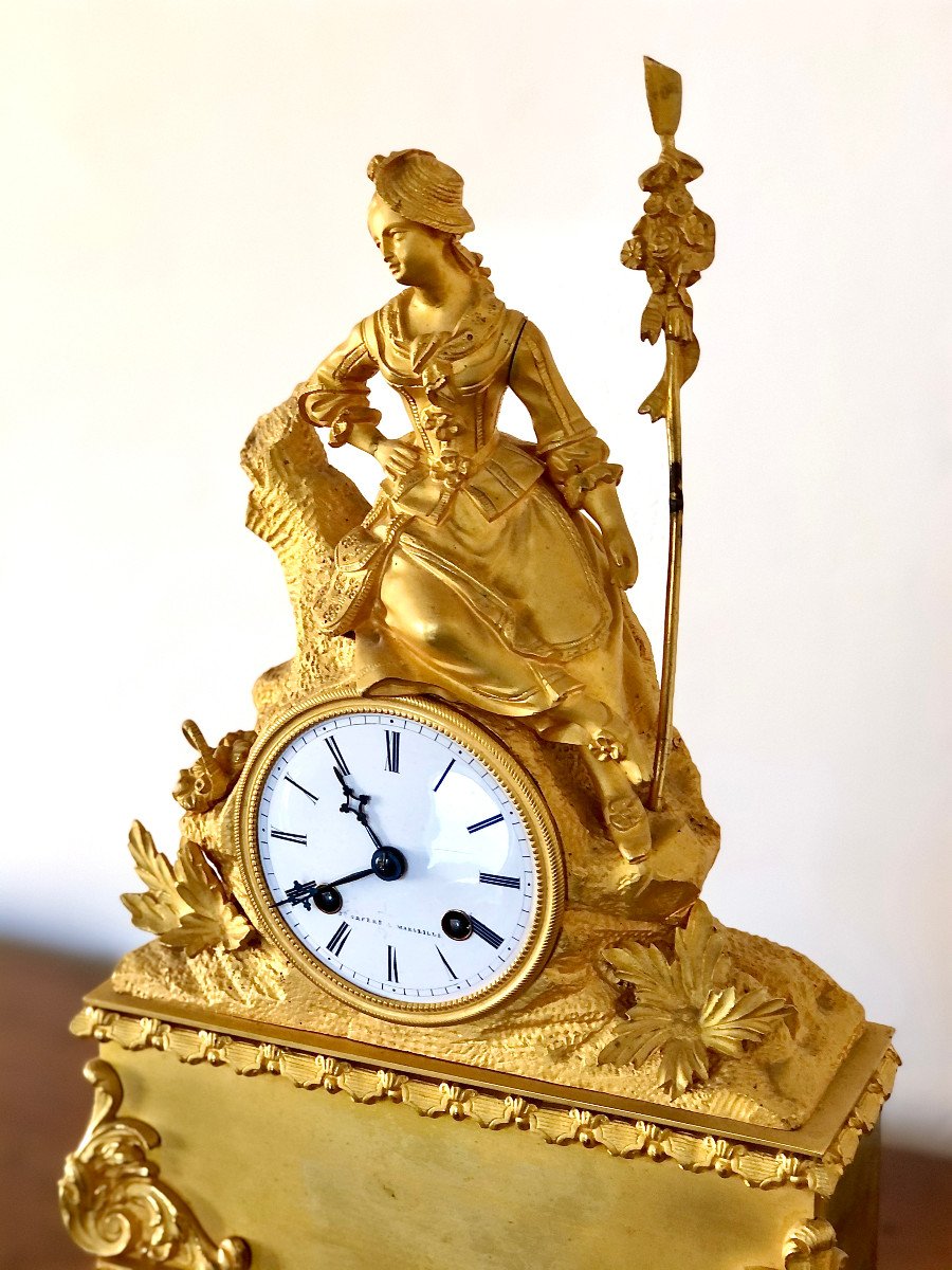 A Fine 19th Century Epoque Gilded Chiseled Bronze Clock-photo-3