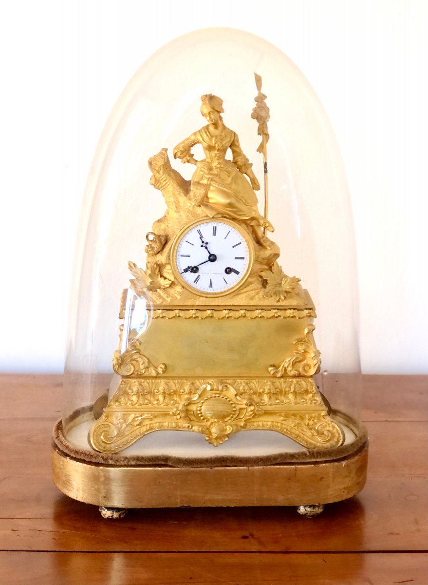 A Fine 19th Century Epoque Gilded Chiseled Bronze Clock