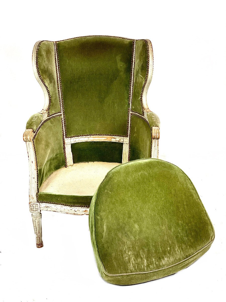 Green Wingback Bergère Armchair-photo-2