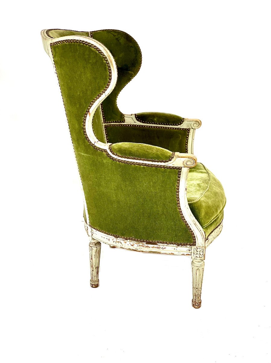 Green Wingback Bergère Armchair-photo-3