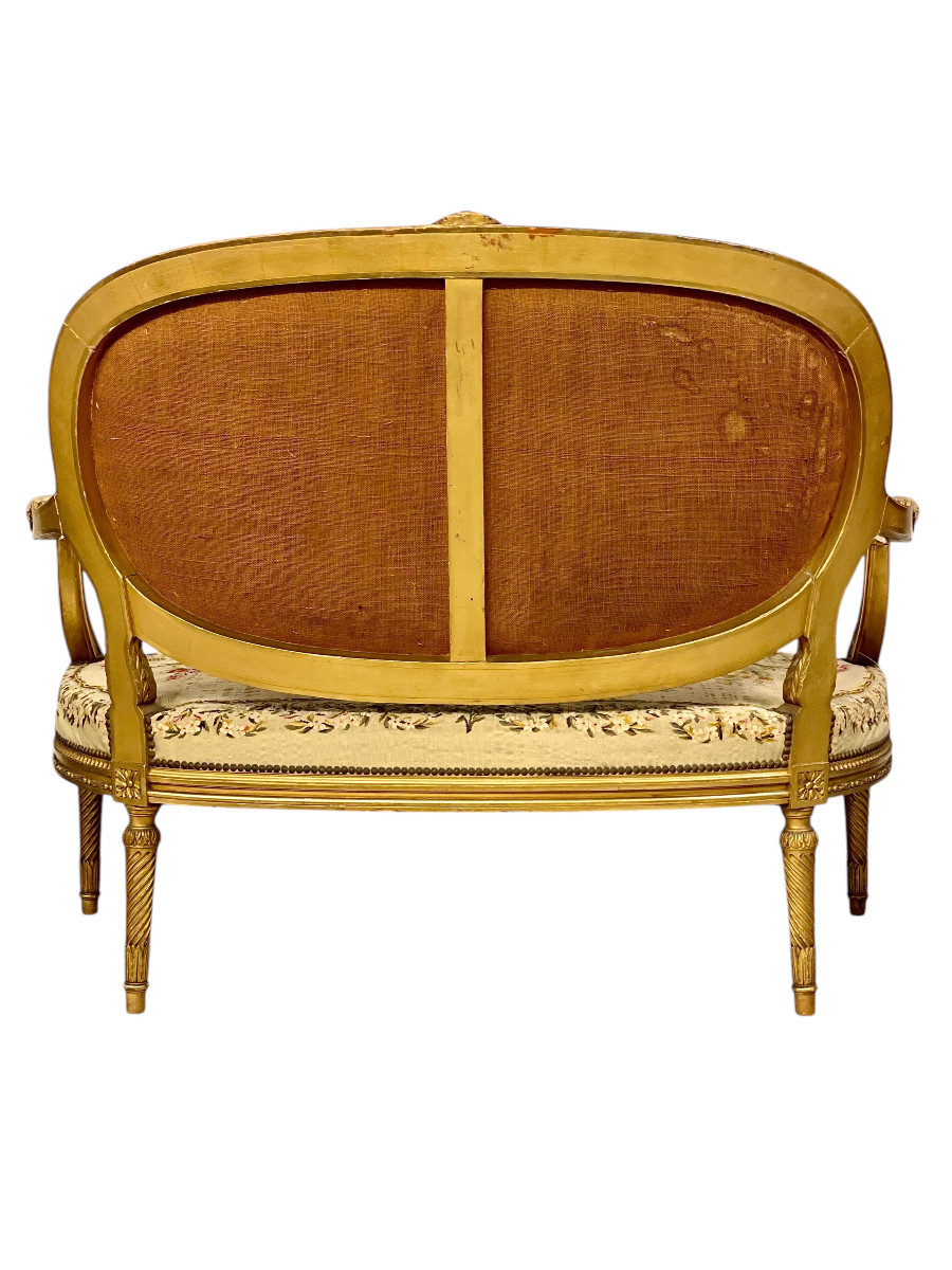 Exceptional French Giltwood Sofa, 19th Century-photo-1