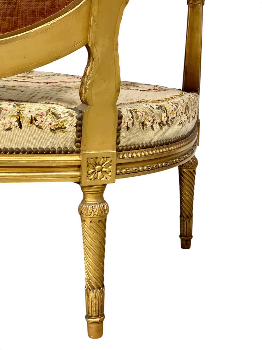 Exceptional French Giltwood Sofa, 19th Century-photo-3