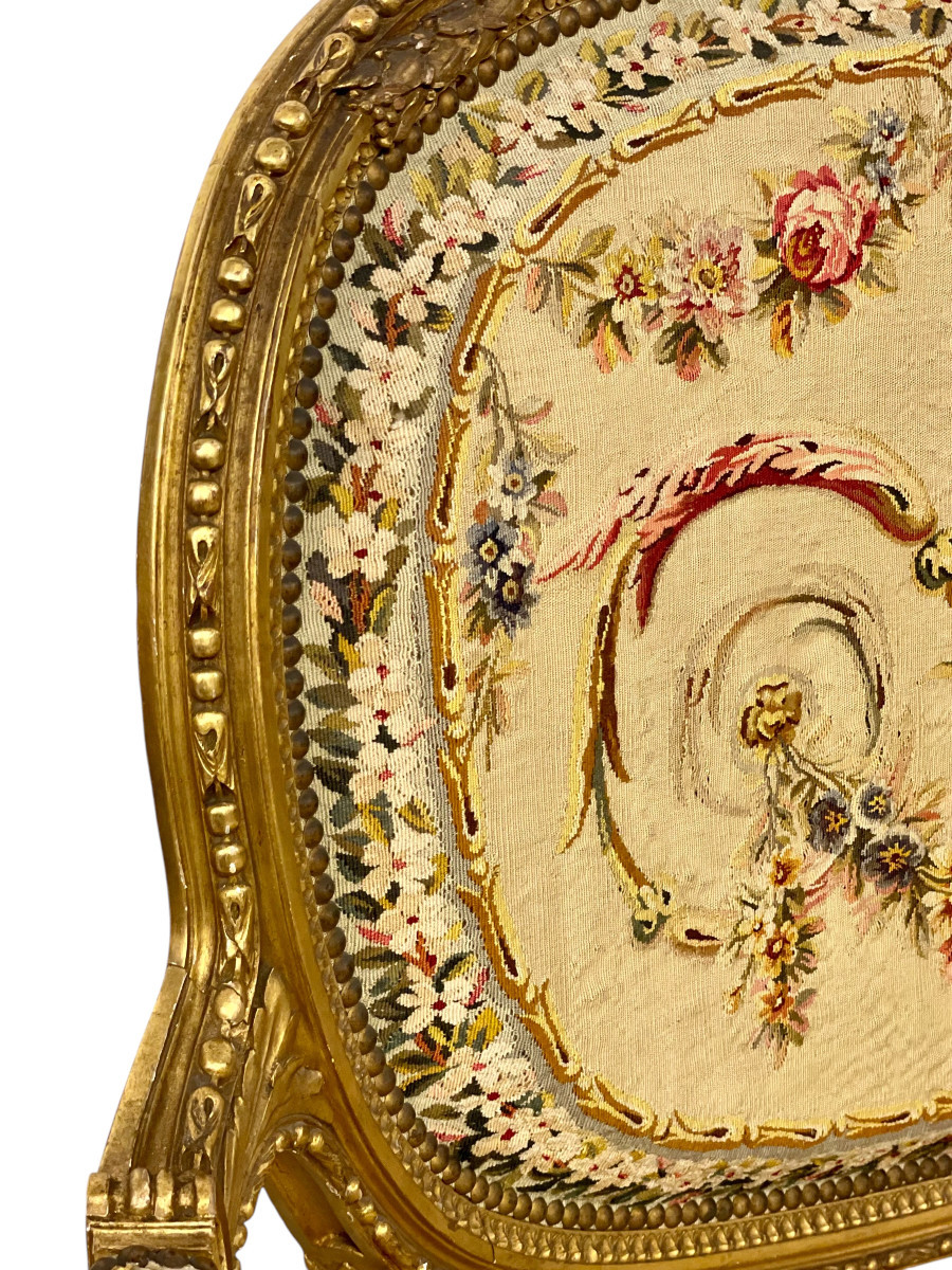 Exceptional French Giltwood Sofa, 19th Century-photo-4