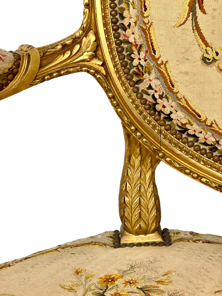 Exceptional French Giltwood Sofa, 19th Century-photo-5