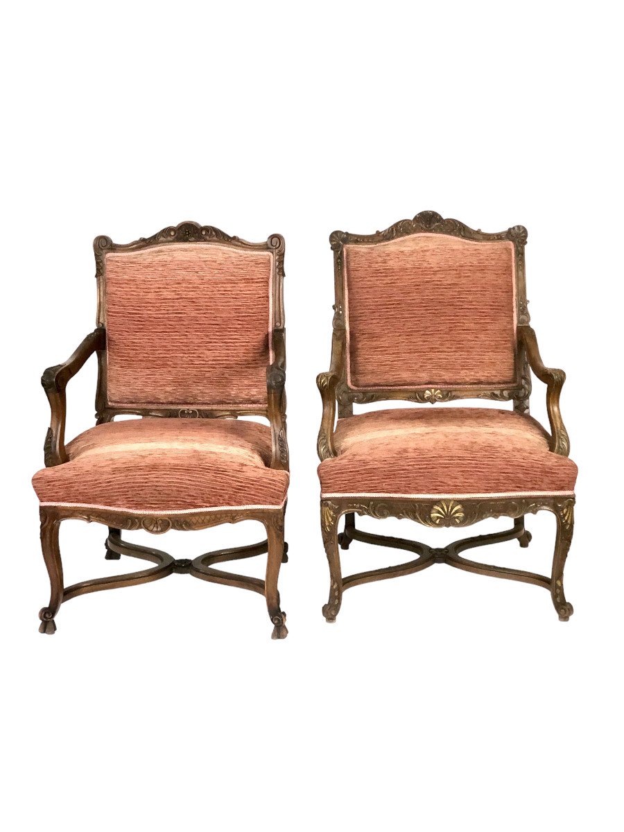 A Pair Of Gorgeous 19th Century “fauteuils à La Reine” In Régence Style