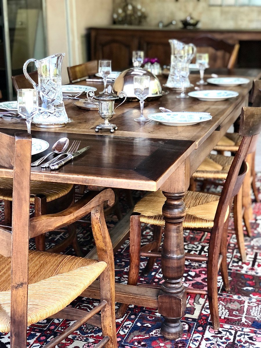 Large Table de Ferme à Rallonges du 18ème Siècle-photo-2