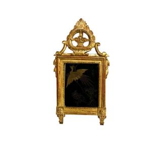 18ème Siècle, Petit Miroir En Bois Doré, époque Louis XVI. 