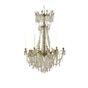 French 19th Century Large Crystal Chandelier Of 12 Lights