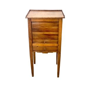 18th Century Natural Wood Bedside Table