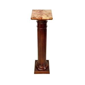 19th Century French Column Pedestal With A Marble Top