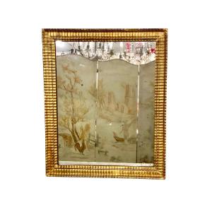 19th Century Rectangular Wall Mirror With Giltwood Frame