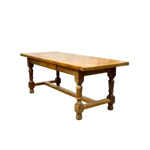 Large 19th Century French Oak Farmhouse Table With Drawer