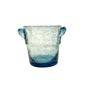 Biot Blue Bubble Glass Champagne Bucket
