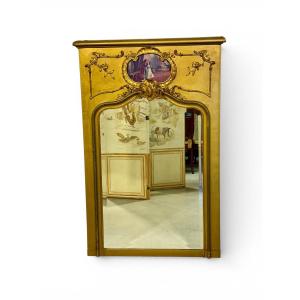 Miroir trumeau biseauté en bois doré de style Louis XV français, vers 1900