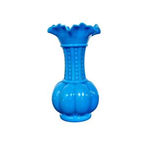 Vase en opaline bleue, d'époque Napoléon III, France XIXè siècle