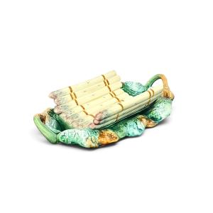 French Majolica Asparagus Serving Platter, Circa 1880