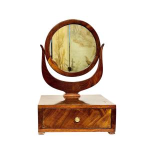 French Restoration Period Dressing Table Mirror With Drawer, Circa 1820