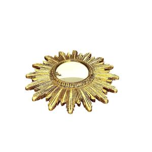 Convex Giltwood Sunburst Mirror, France Circa 1950