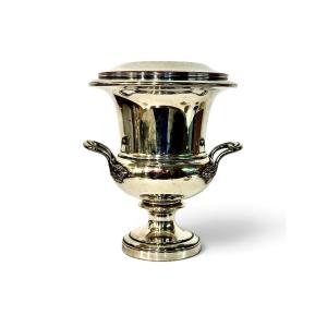 Napoleon III Silver-plated Medici Champagne & Wine Cooler, France 19th Century