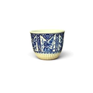 Cache-pot XIXe Petrus Regout Maastricht décor bleu et blanc « Delfts