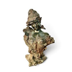 Alfred Jean Foretay, buste Art Nouveau « Fraises au Champagne », vers 1900