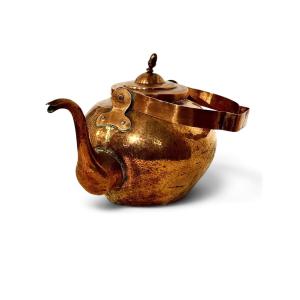 Bouilloire Française En Cuivre Martelé Du XIXe Siècle
