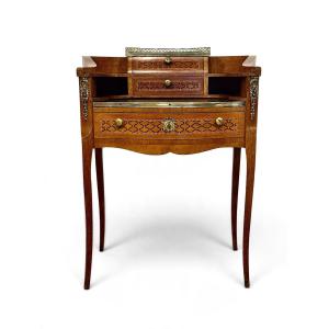 19th Century French Louis XVI Mahogany Marquetry Ladies’ Writing Desk