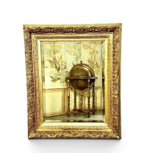 19th Century French Napoleon III Giltwood Mirror With Beveled Glass