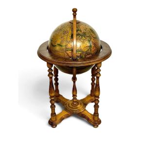 Globe terrestre bar vintage dans le goût de Zoffoli, XXe siècle