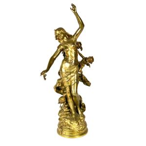 Gilt Bronze "nuit d'été" By Auguste Louis Moreau