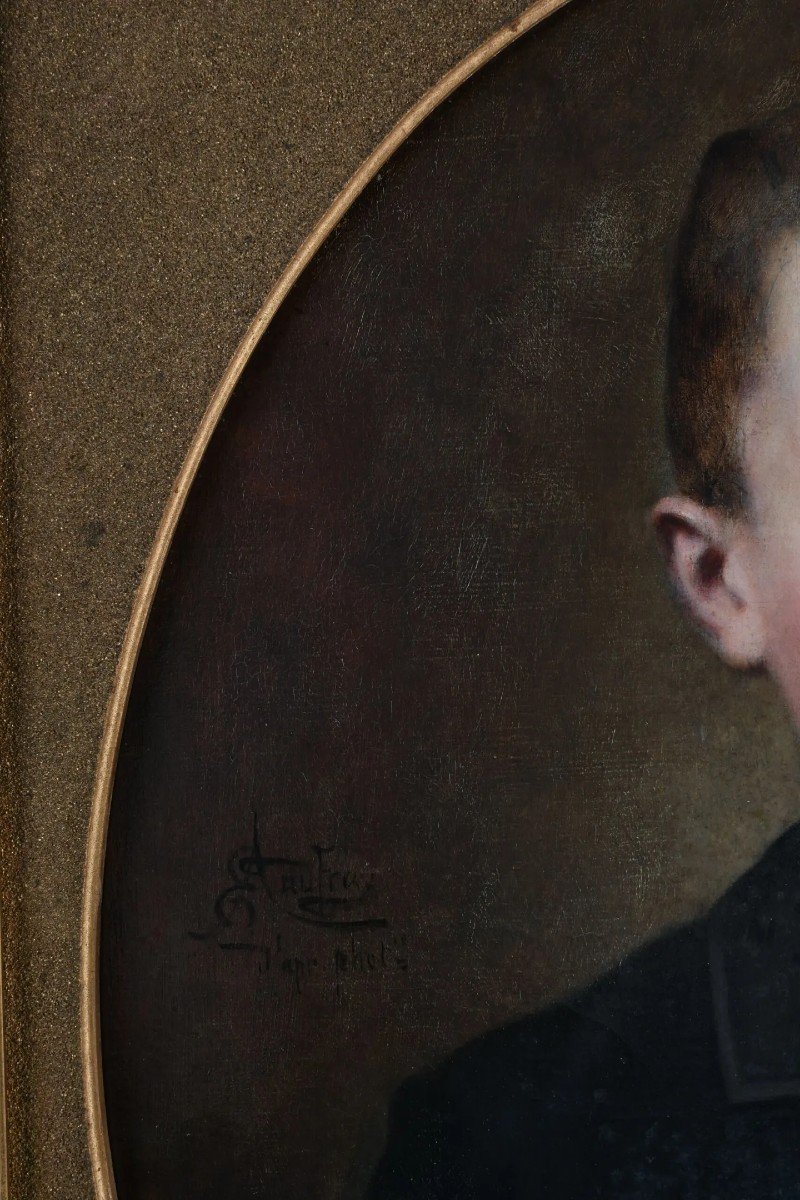 Hst Portrait De Jeune Garçon De Aufray XIXème-photo-1