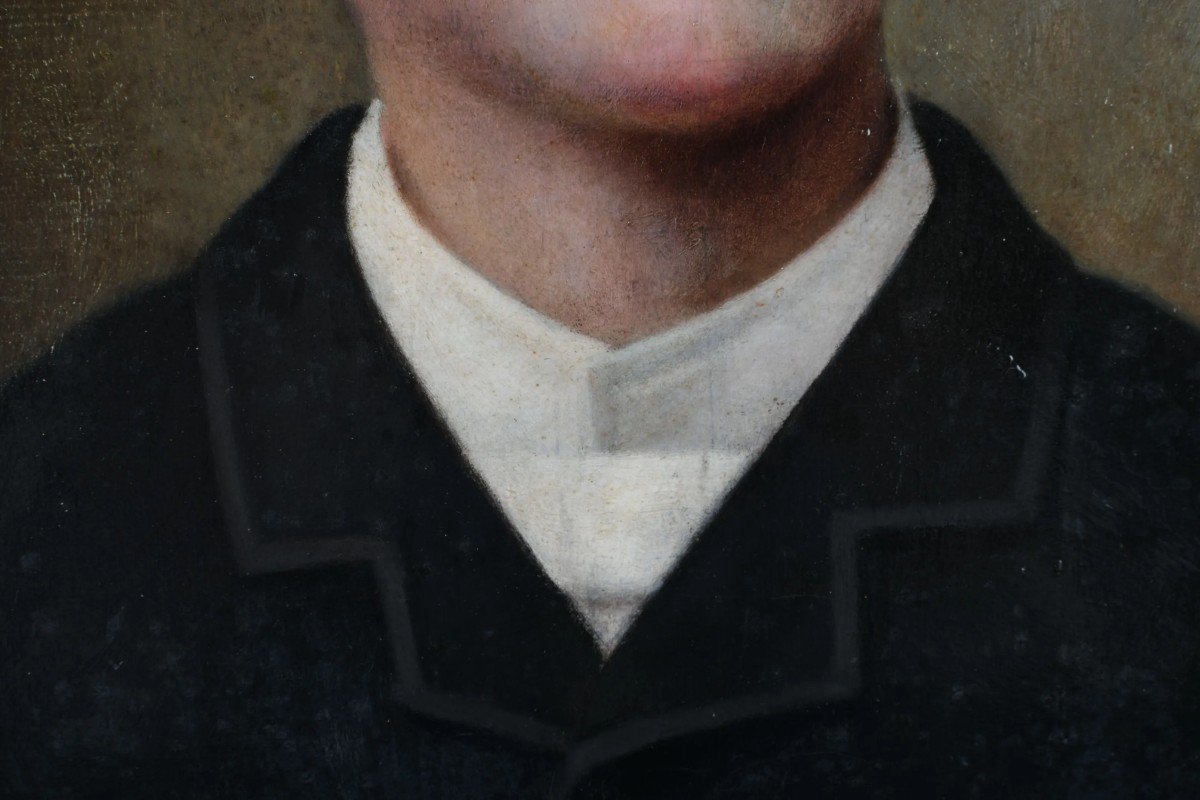 Hst Portrait De Jeune Garçon De Aufray XIXème-photo-3