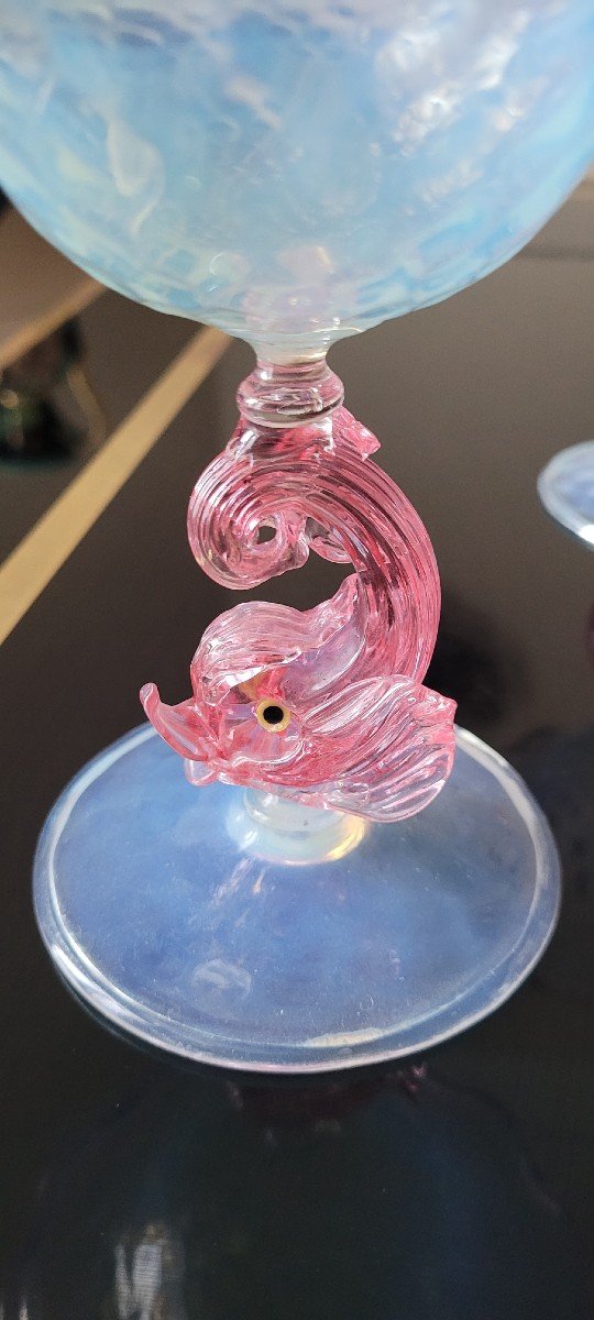 Lot De 4 Coupes Murano à Dauphins-photo-4