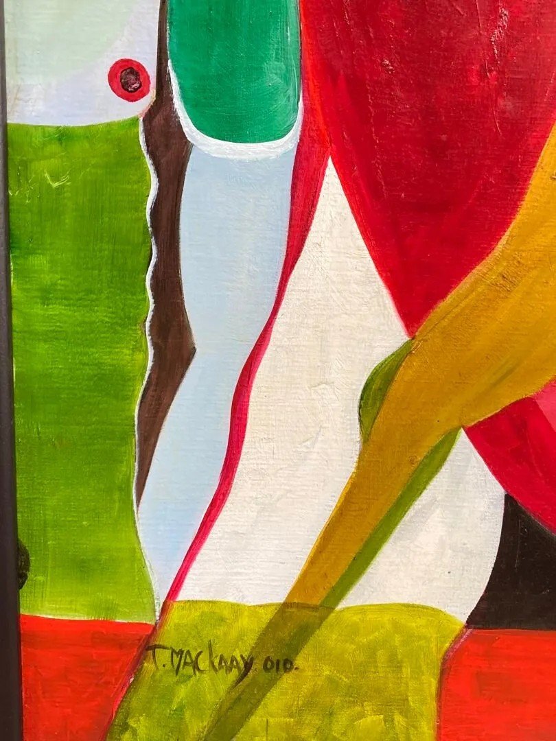 Oil On Canvas “crossed Figures” By Théo Mackaay-photo-4