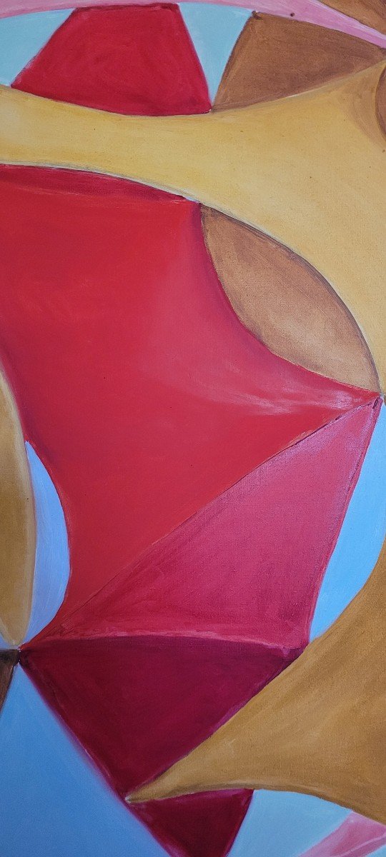 Lucille Terouanne (1924-2012) "those Who Catch The Void" Oil On Canvas, -photo-2
