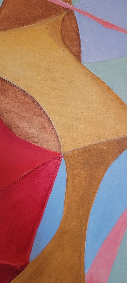 Lucille Terouanne (1924-2012) "those Who Catch The Void" Oil On Canvas, -photo-3