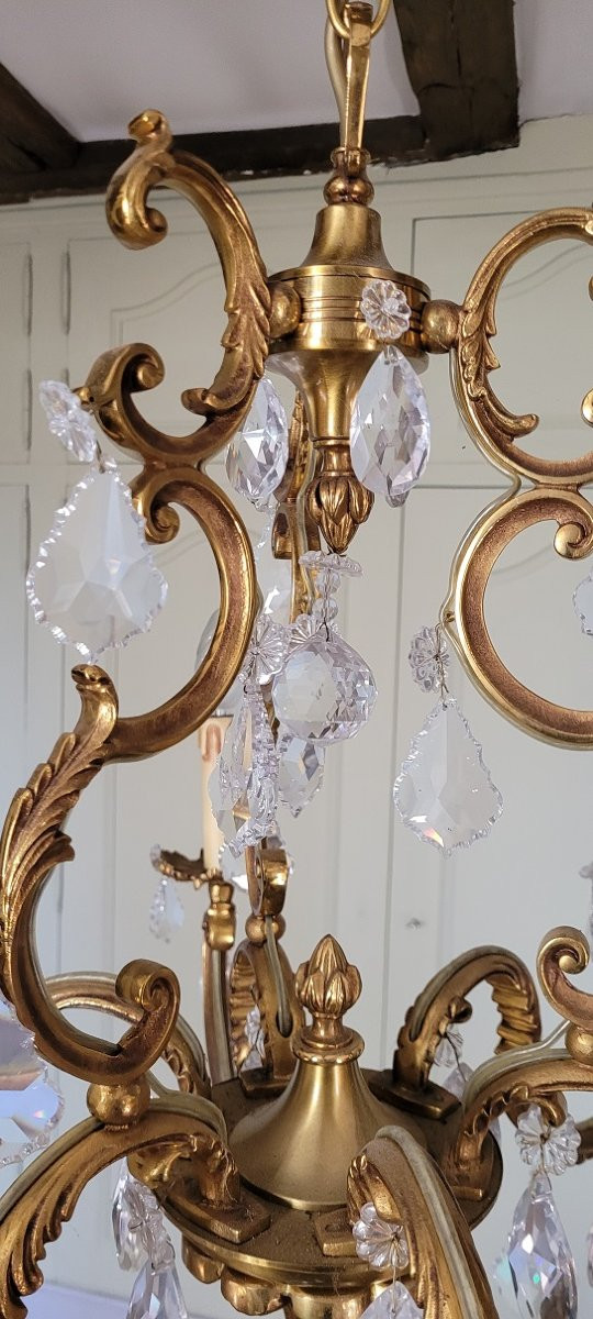 Bronze And Tassel Chandelier With 6 Lights-photo-3