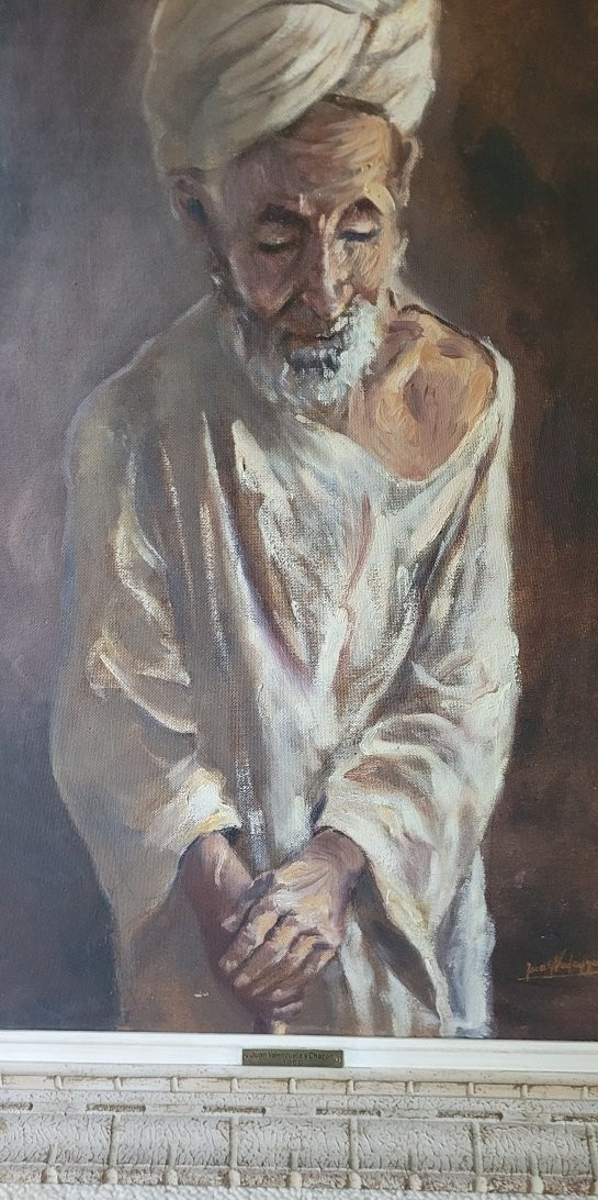 Huile sur Isorel "Le vieux Marocain" de Juan VALENZUELA y CHACON-photo-1