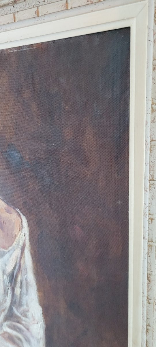 Huile sur Isorel "Le vieux Marocain" de Juan VALENZUELA y CHACON-photo-3